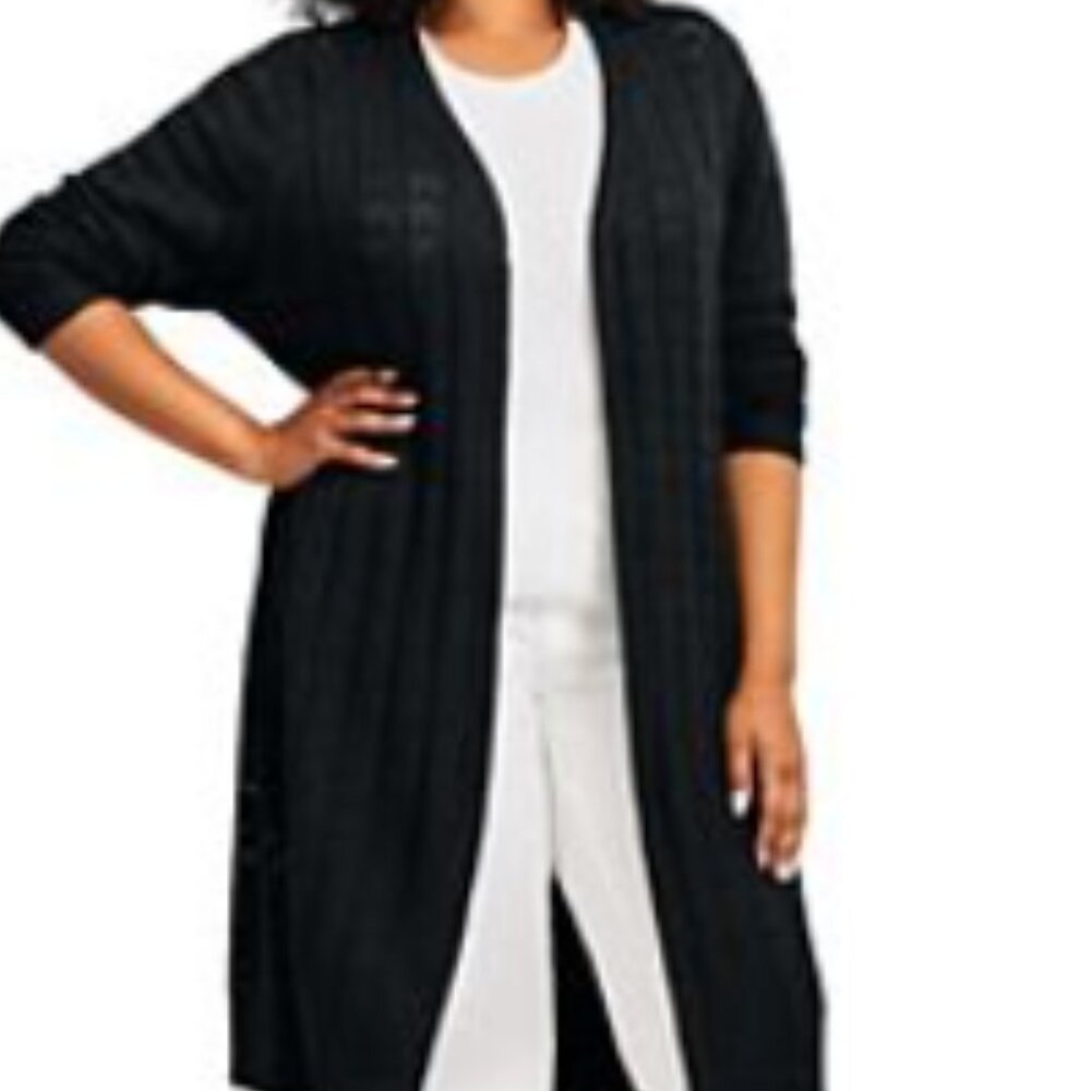 Black Short Sleeve Long Duster Size L/XL Range Unbranded